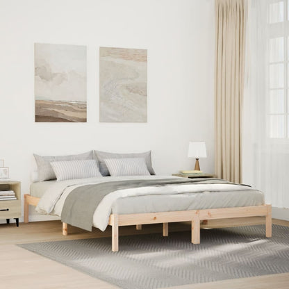 Letto Extra Lungo senza Materasso 160x220 cm in Legno di Pino - homemem39