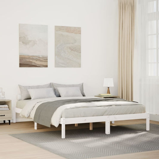 Letto Extra Lungo senza Materasso 160x220 cm in Legno di Pino - homemem39