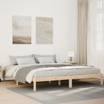 Letto Extra Lungo senza Materasso 180x220 cm in Legno di Pino - homemem39