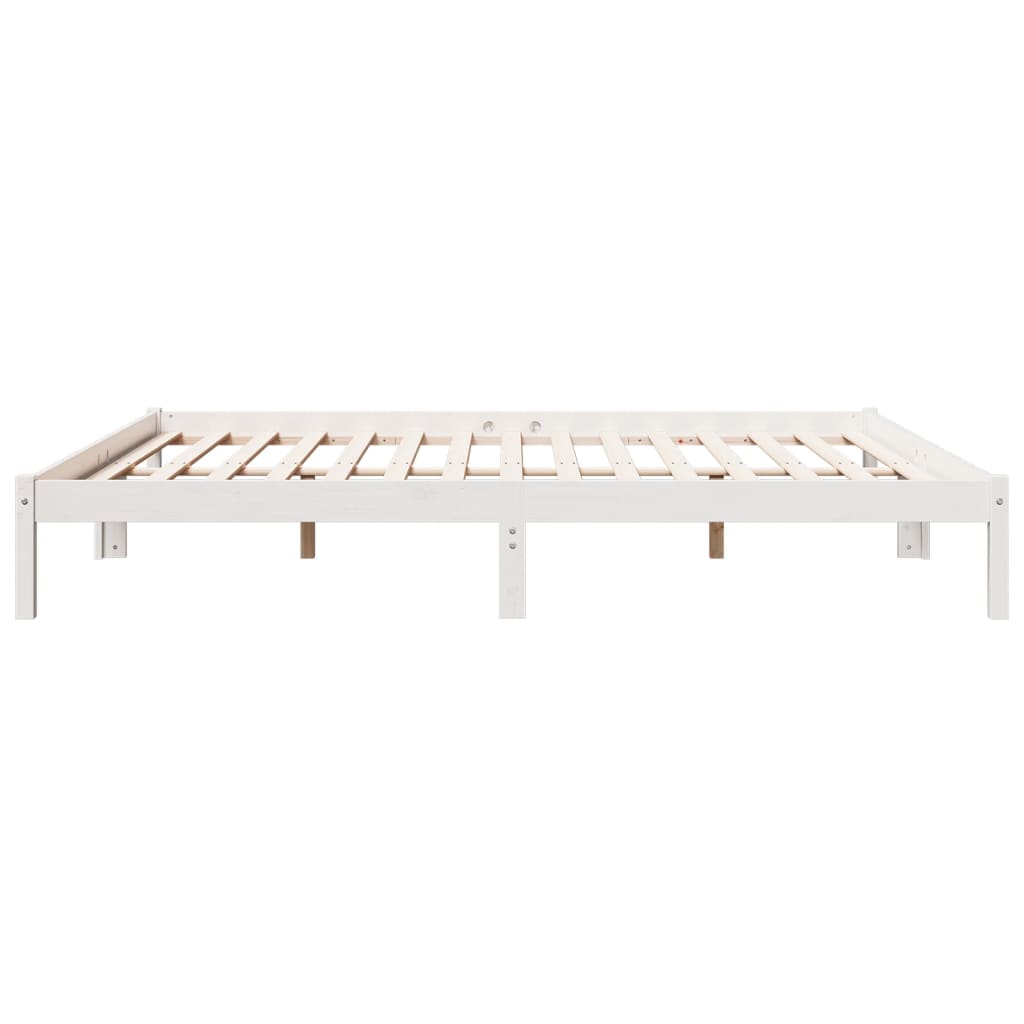 Letto Extra Lungo senza Materasso Bianco 180x220 cm in Pino | homemem39