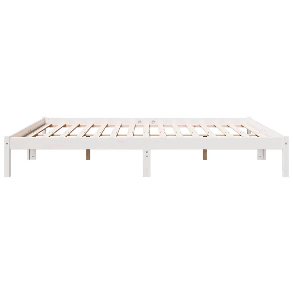 Letto Extra Lungo senza Materasso Bianco 180x220 cm in Pino