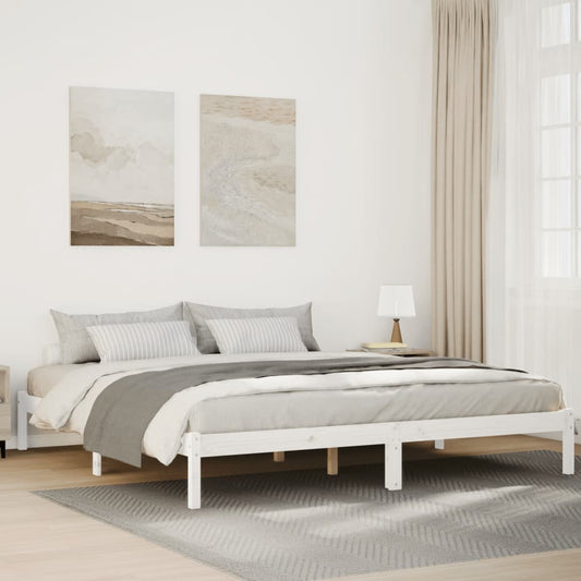 Letto Extra Lungo senza Materasso Bianco 180x220 cm in Pino | homemem39