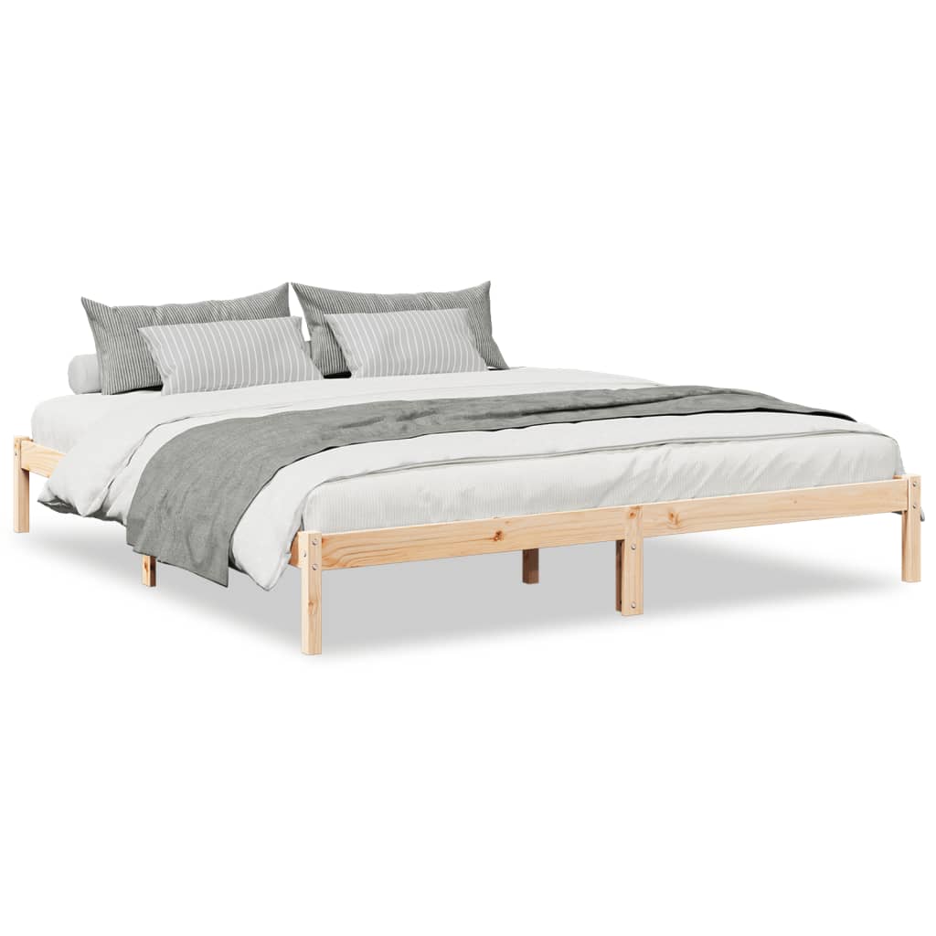 Letto Extra Lungo senza Materasso 200x220 cm in Legno di Pino - homemem39