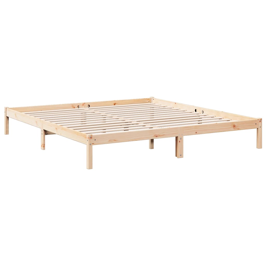 Letto Extra Lungo senza Materasso 200x220 cm in Legno di Pino - homemem39