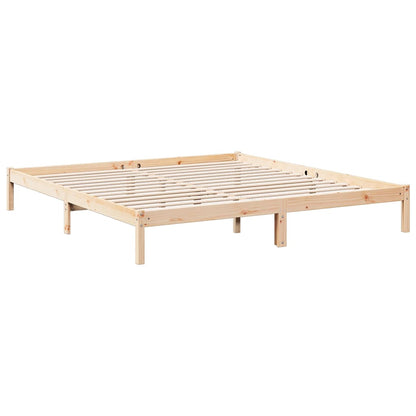 Letto Extra Lungo senza Materasso 200x220 cm in Legno di Pino - homemem39