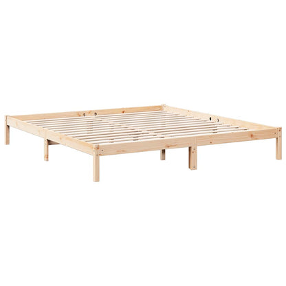 Letto Extra Lungo senza Materasso 200x220 cm in Legno di Pino