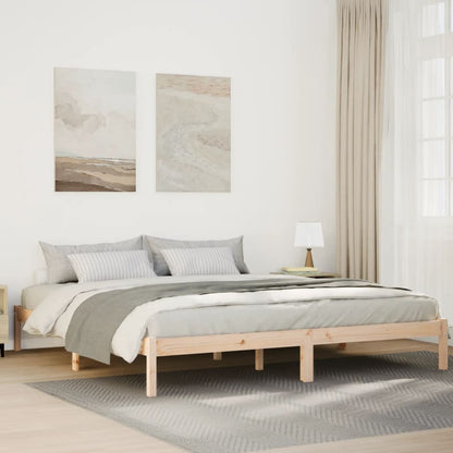 Letto Extra Lungo senza Materasso 200x220 cm in Legno di Pino - homemem39