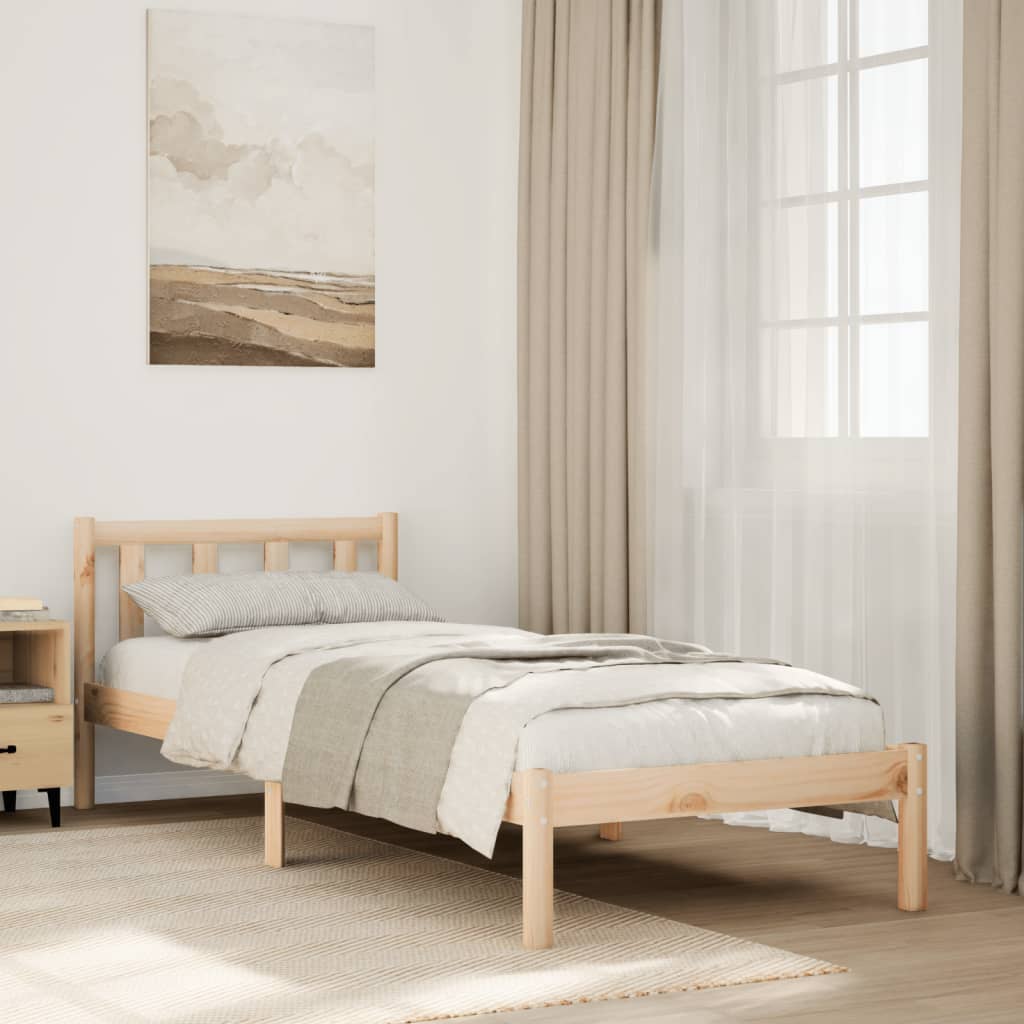 Letto Extra Lungo senza Materasso 180x200 cm in Legno di Pino - homemem39