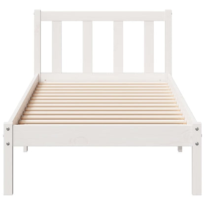 Letto Extra Lungo senza Materasso Bianco 90x210 cm in Pino | homemem39