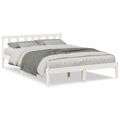 Letto Extra Lungo senza Materasso Bianco 180x200 cm in Pino - homemem39