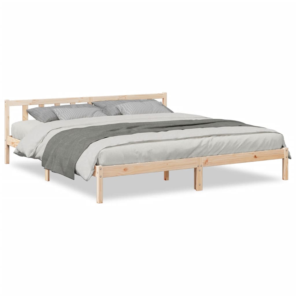 Letto Extra Lungo senza Materasso 180x210 cm in Legno di Pino - homemem39