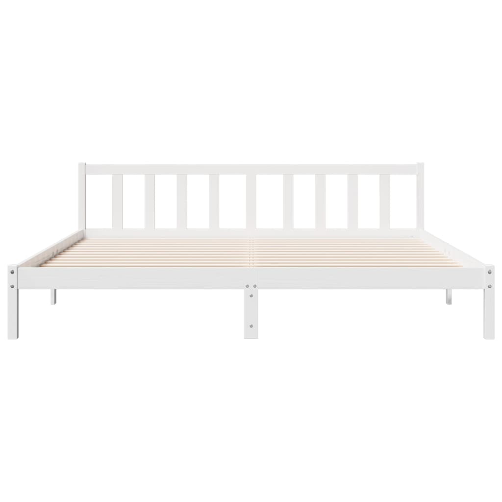 Letto Extra Lungo senza Materasso Bianco 180x210 cm in Pino | homemem39