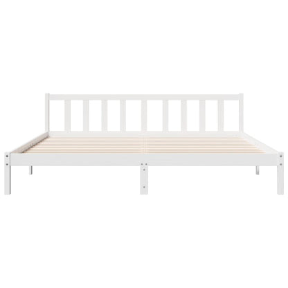 Letto Extra Lungo senza Materasso Bianco 180x210 cm in Pino | homemem39