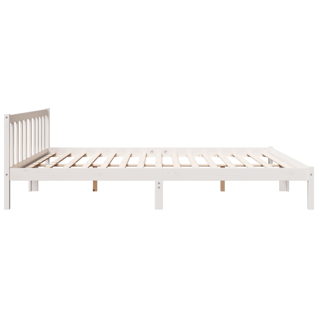 Letto Extra Lungo senza Materasso Bianco 180x210 cm in Pino | homemem39