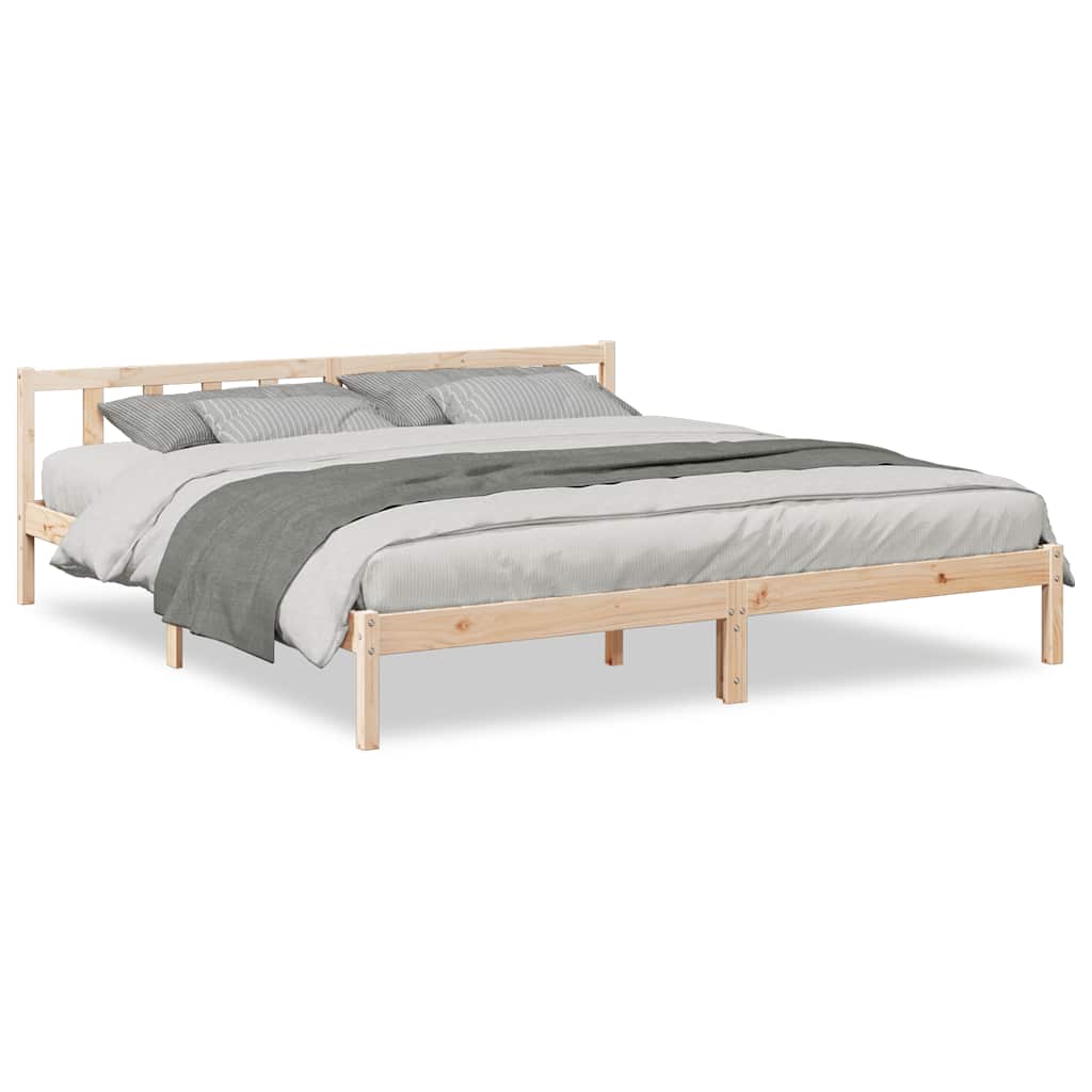 Letto Extra Lungo senza Materasso 200x210 cm in Legno di Pino - homemem39