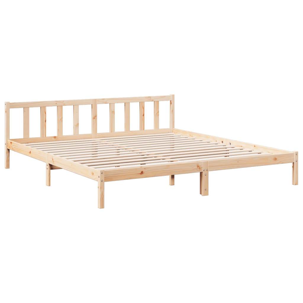 Letto Extra Lungo senza Materasso 200x210 cm in Legno di Pino - homemem39