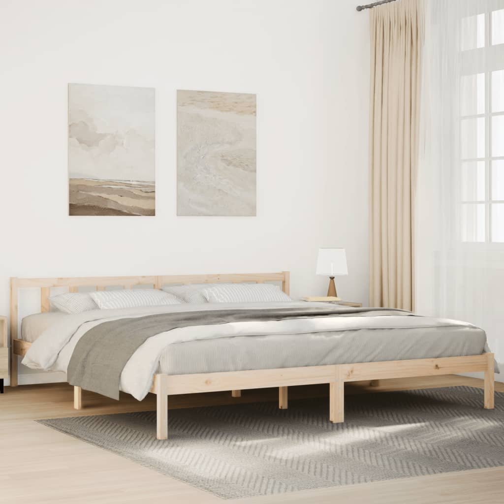 Letto Extra Lungo senza Materasso 200x210 cm in Legno di Pino - homemem39