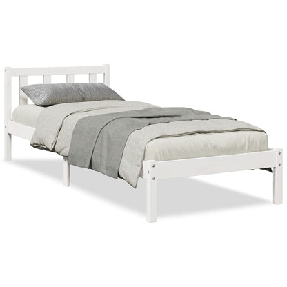Letto Extra Lungo senza Materasso Bianco 100x220 cm in Pino | homemem39
