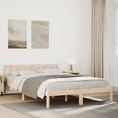 Letto Extra Lungo senza Materasso 140x220cm Legno Massello Pino - homemem39