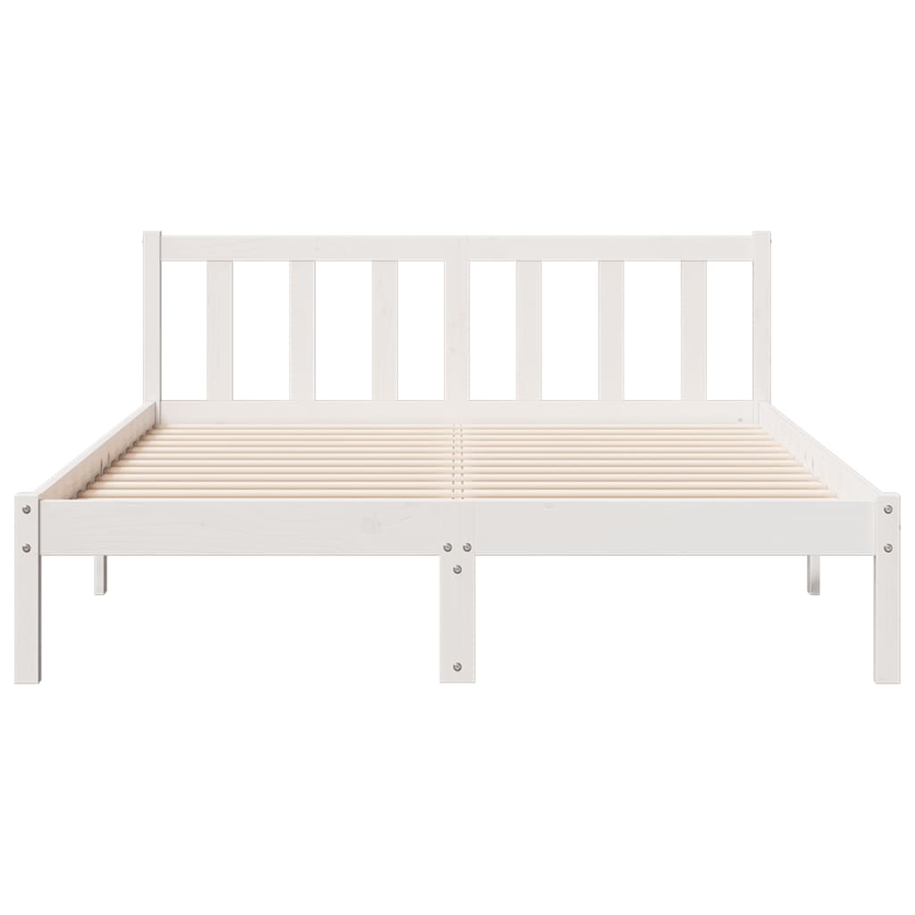 Letto Extra Lungo senza Materasso Bianco 140x220 cm in Pino - homemem39