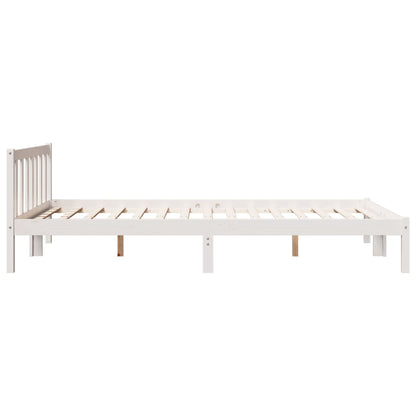 Letto Extra Lungo senza Materasso Bianco 140x220 cm in Pino - homemem39