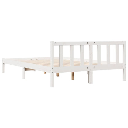 Letto Extra Lungo senza Materasso Bianco 140x220 cm in Pino - homemem39