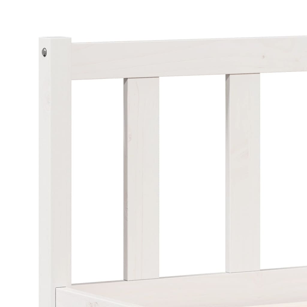 Letto Extra Lungo senza Materasso Bianco 140x220 cm in Pino - homemem39