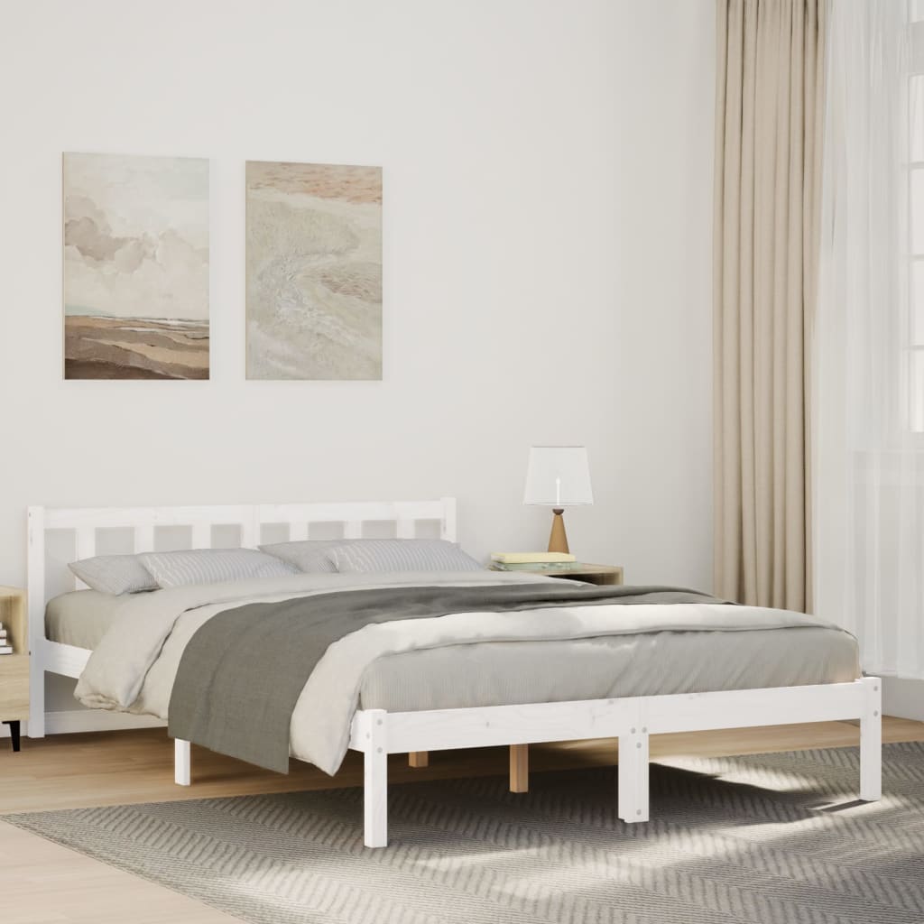 Letto Extra Lungo senza Materasso 160x220 cm in Legno di Pino - homemem39