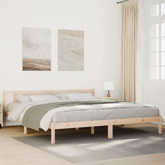 Letto Extra Lungo senza Materasso 180x220 cm in Legno di Pino - homemem39