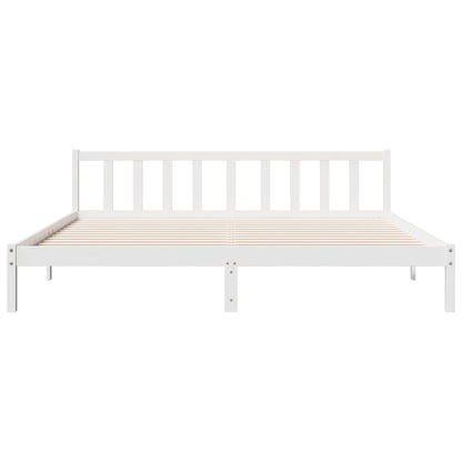 Letto Extra Lungo senza Materasso Bianco 180x220 cm in Pino