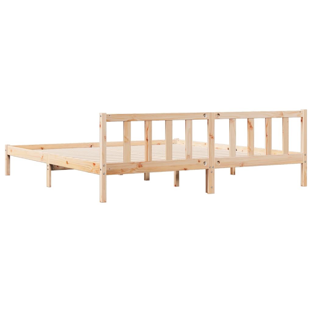 Letto Extra Lungo senza Materasso 200x220 cm in Legno di Pino - homemem39