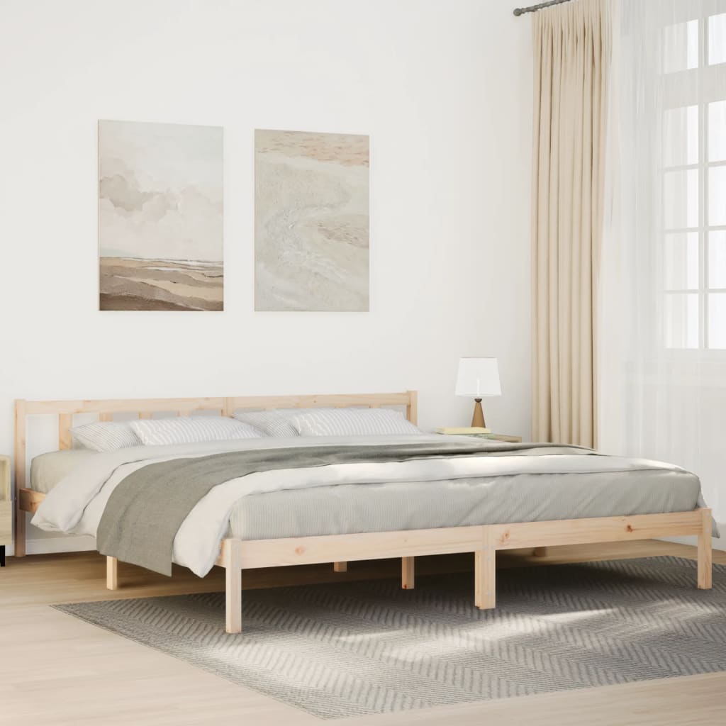 Letto Extra Lungo senza Materasso 200x220 cm in Legno di Pino | homemem39