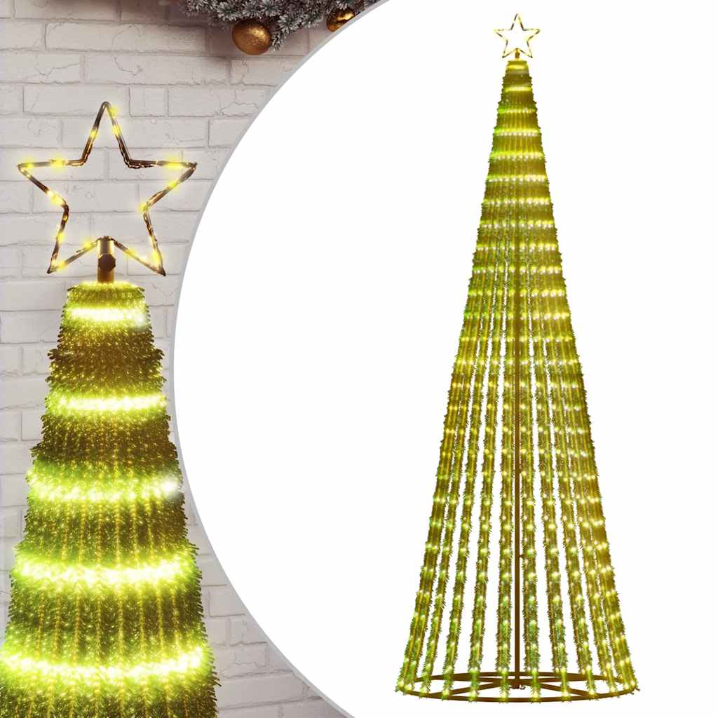 Albero di Natale a LED 475 LED Bianco Caldo 247 cm