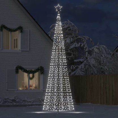 Albero di Natale a LED con Punte 1534 LED Bianco Freddo 500 cm