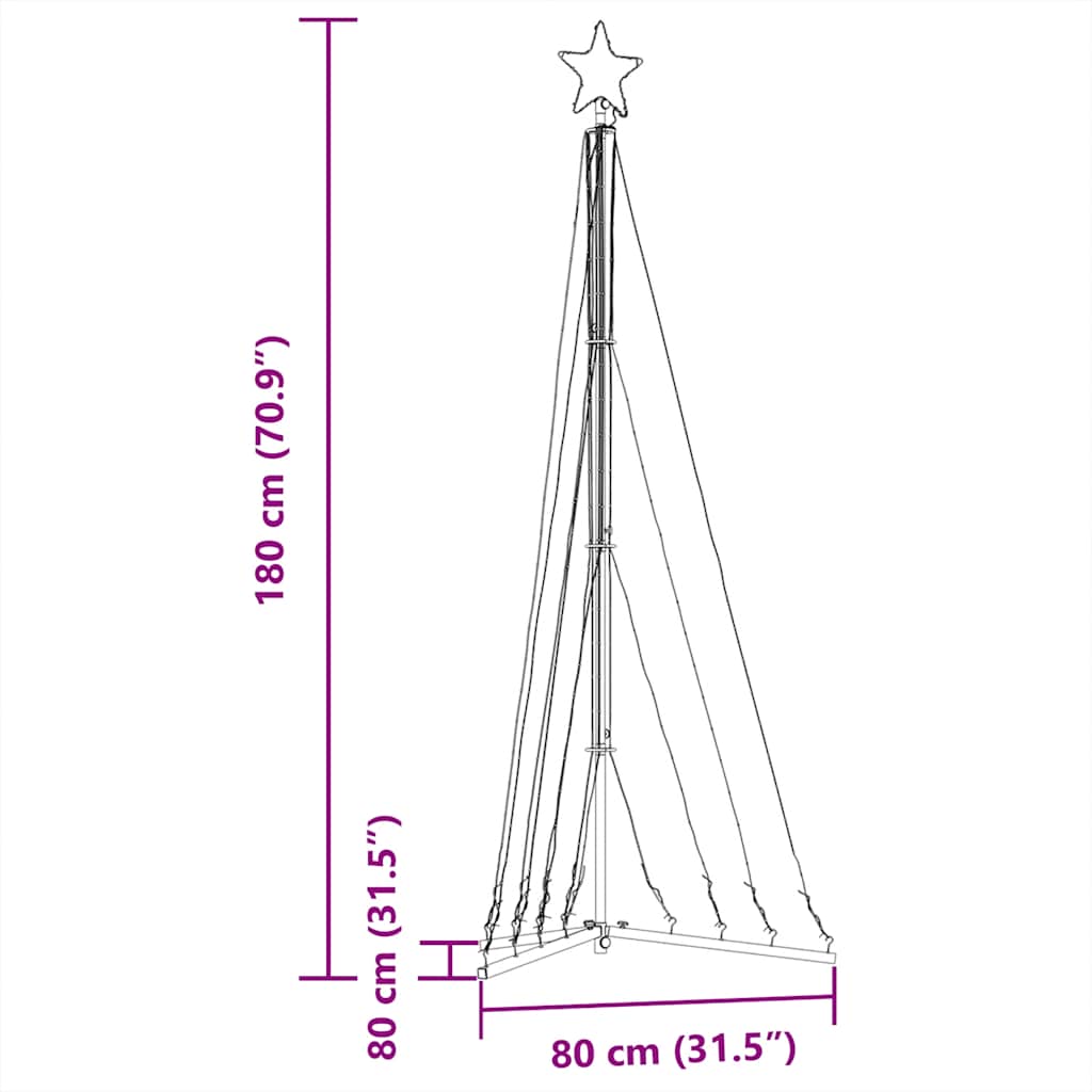 Albero di Natale a LED 339 LED Bianco Caldo 187 cm - homemem39