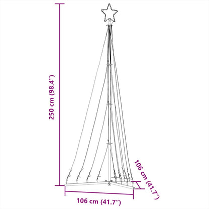 Albero di Natale a LED 447 LED Bianco Freddo 250 cm