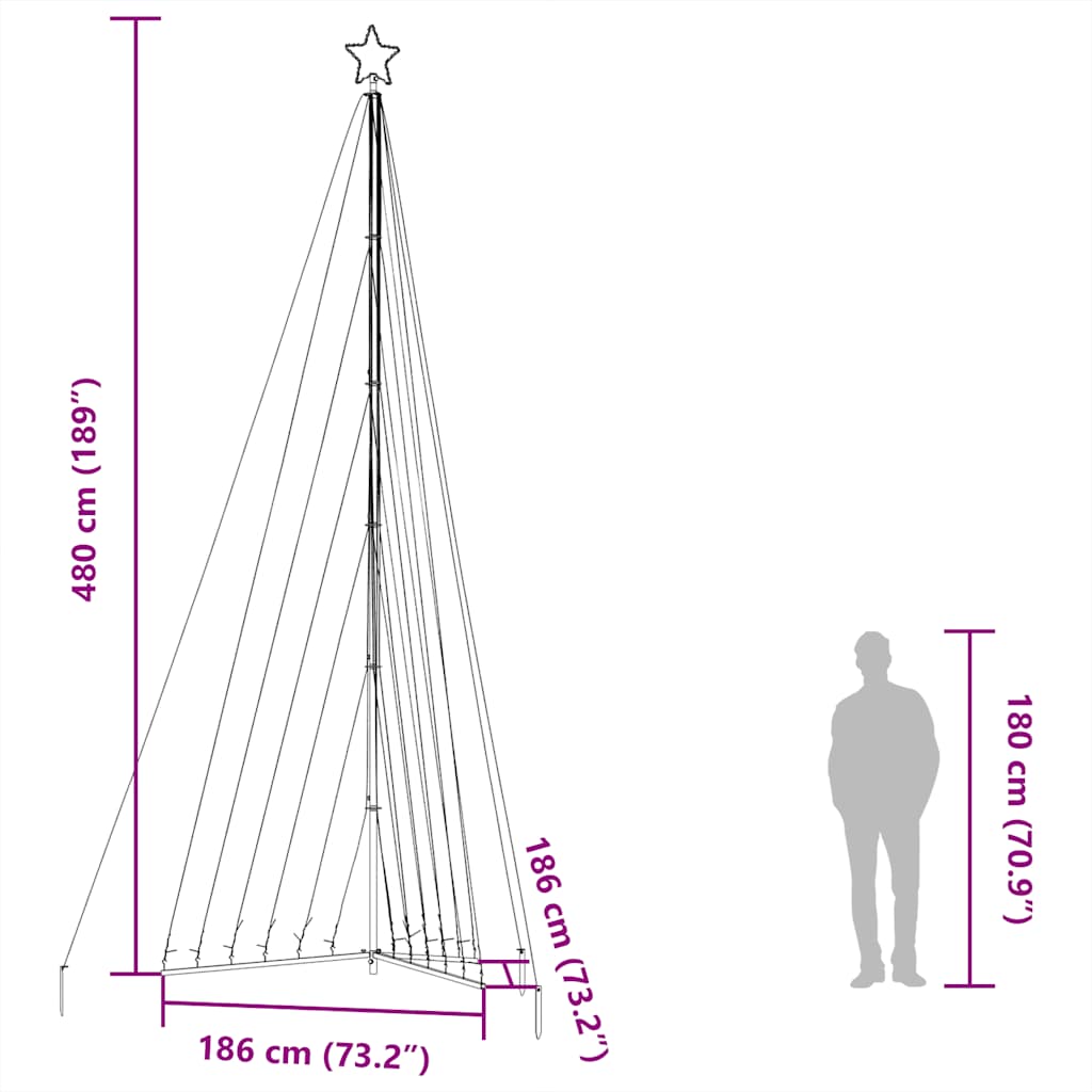 Albero di Natale a LED 789 LED Bianco Freddo 476 cm