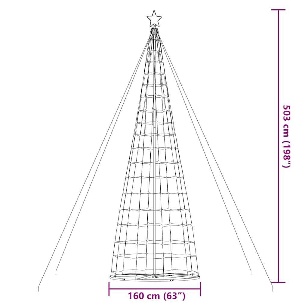 Albero di Natale a LED 1534 LED Bianco Caldo 500 cm
