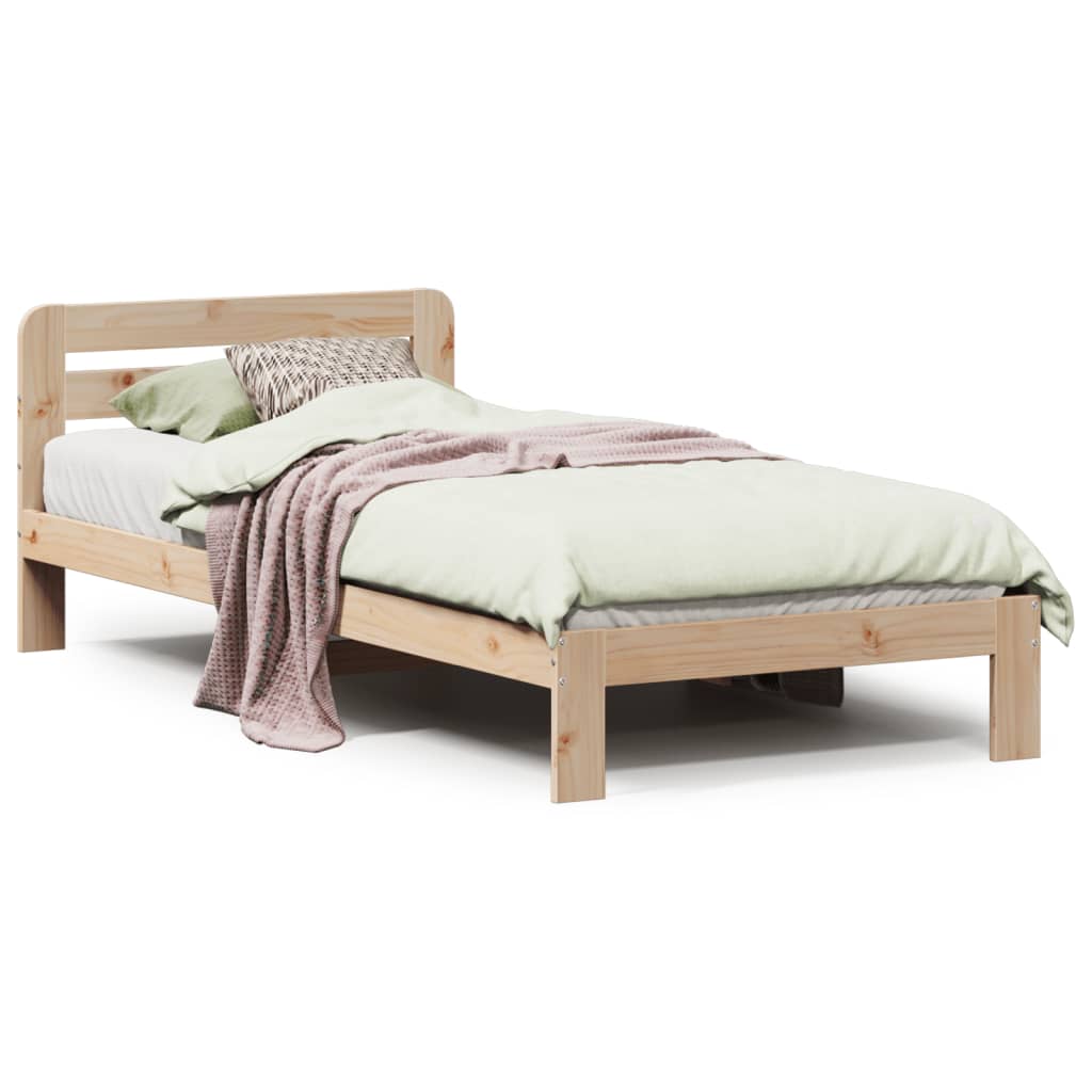 Letto senza Materasso 90x200 cm in Legno Massello di Pino - homemem39