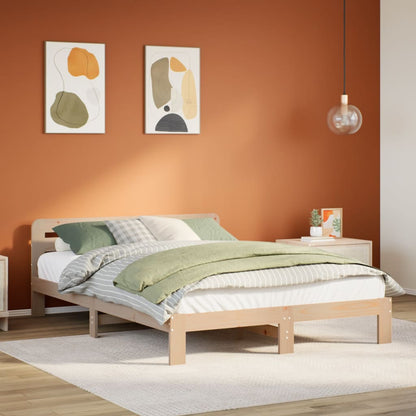 Letto senza Materasso 140x200 cm in Legno Massello di Pino - homemem39