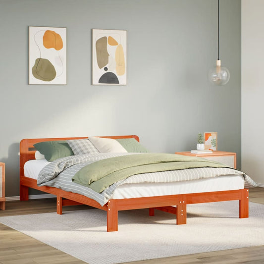 Giroletto senza Materasso Marrone Cera 140x200cm Massello Pino | homemem39