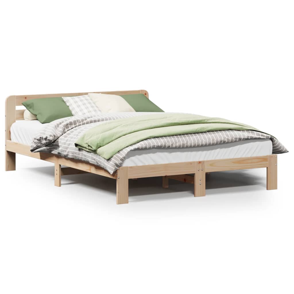 Letto senza Materasso 150x200 cm in Legno Massello di Pino - homemem39