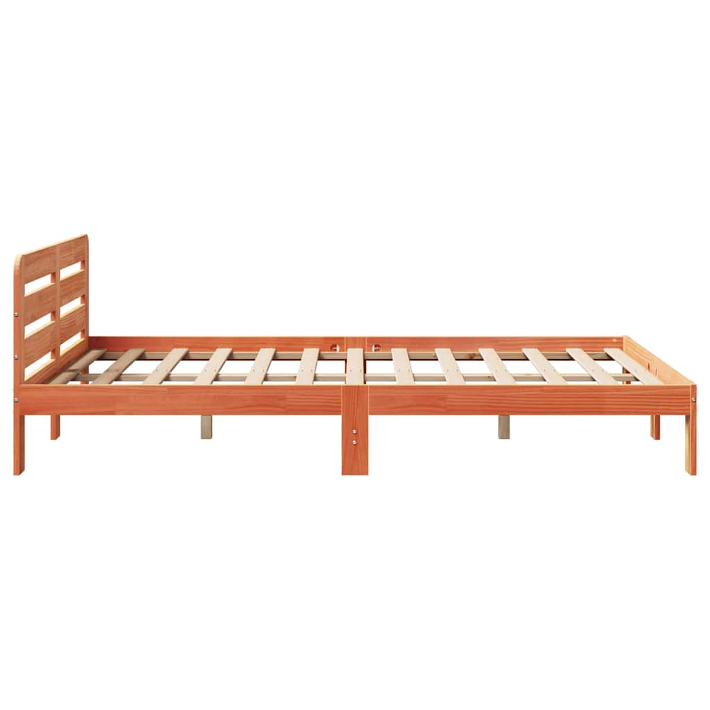 Letto senza Materasso Marrone Cera 150x200 cm in Legno di Pino | homemem39