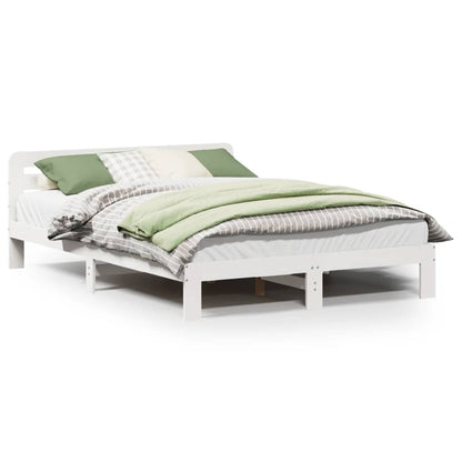 Letto senza Materasso Bianco 160x200 cm Legno Massello di Pino | homemem39