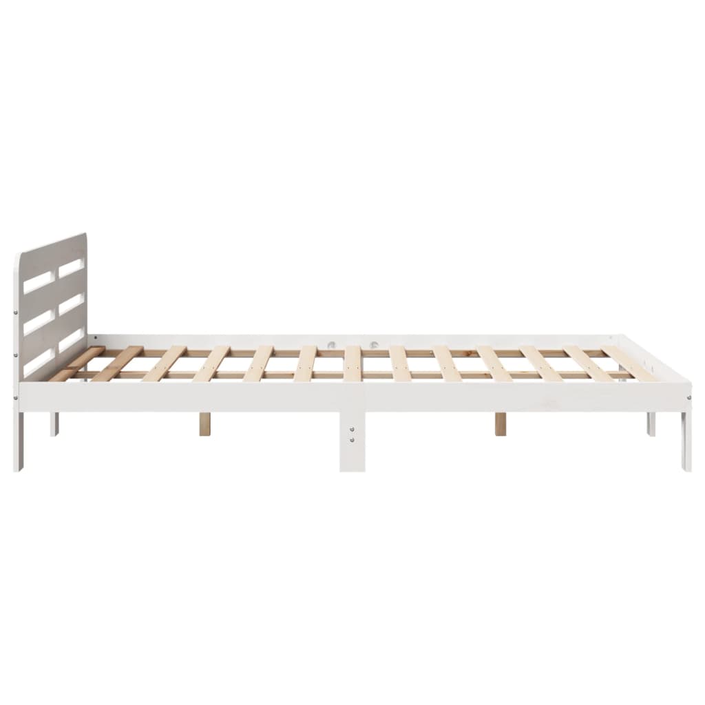 Letto senza Materasso Bianco 160x200 cm Legno Massello di Pino - homemem39