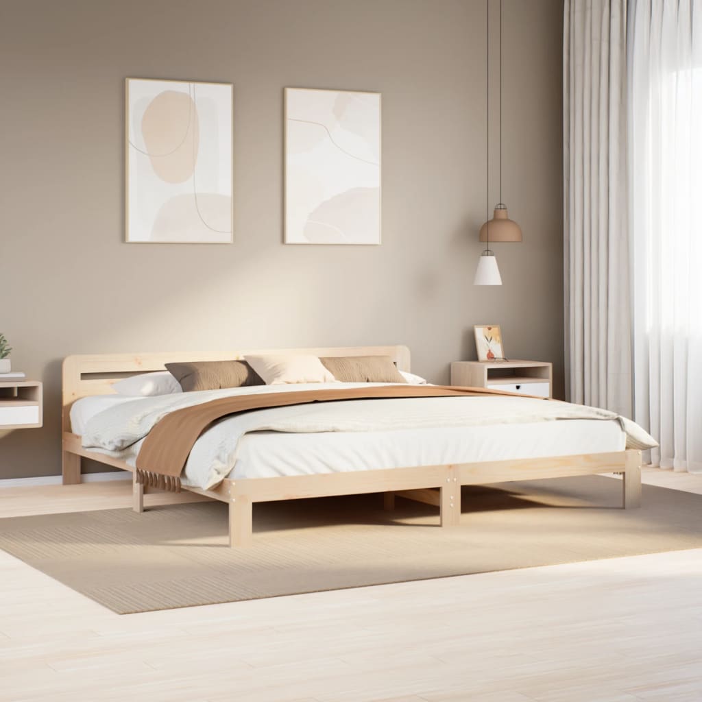 Letto senza Materasso 180x200 cm in Legno Massello di Pino - homemem39