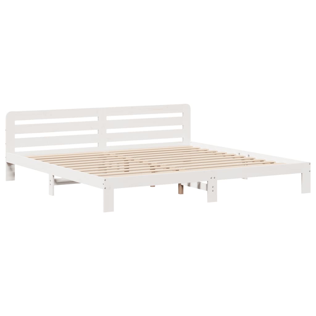 Letto senza Materasso Bianco 180x200 cm Legno Massello di Pino - homemem39