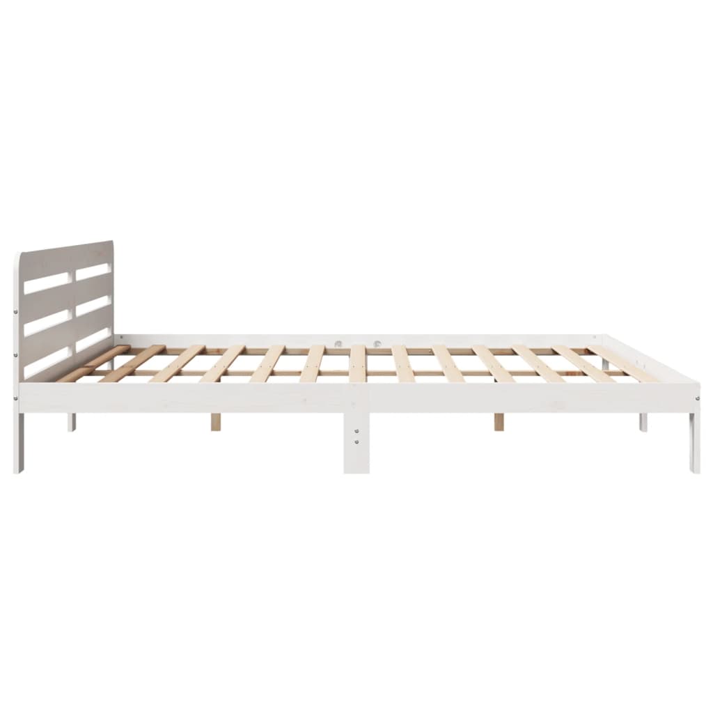 Letto senza Materasso Bianco 180x200 cm Legno Massello di Pino - homemem39