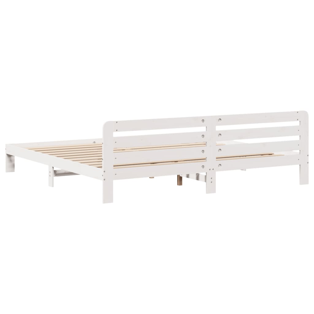 Letto senza Materasso Bianco 180x200 cm Legno Massello di Pino | homemem39