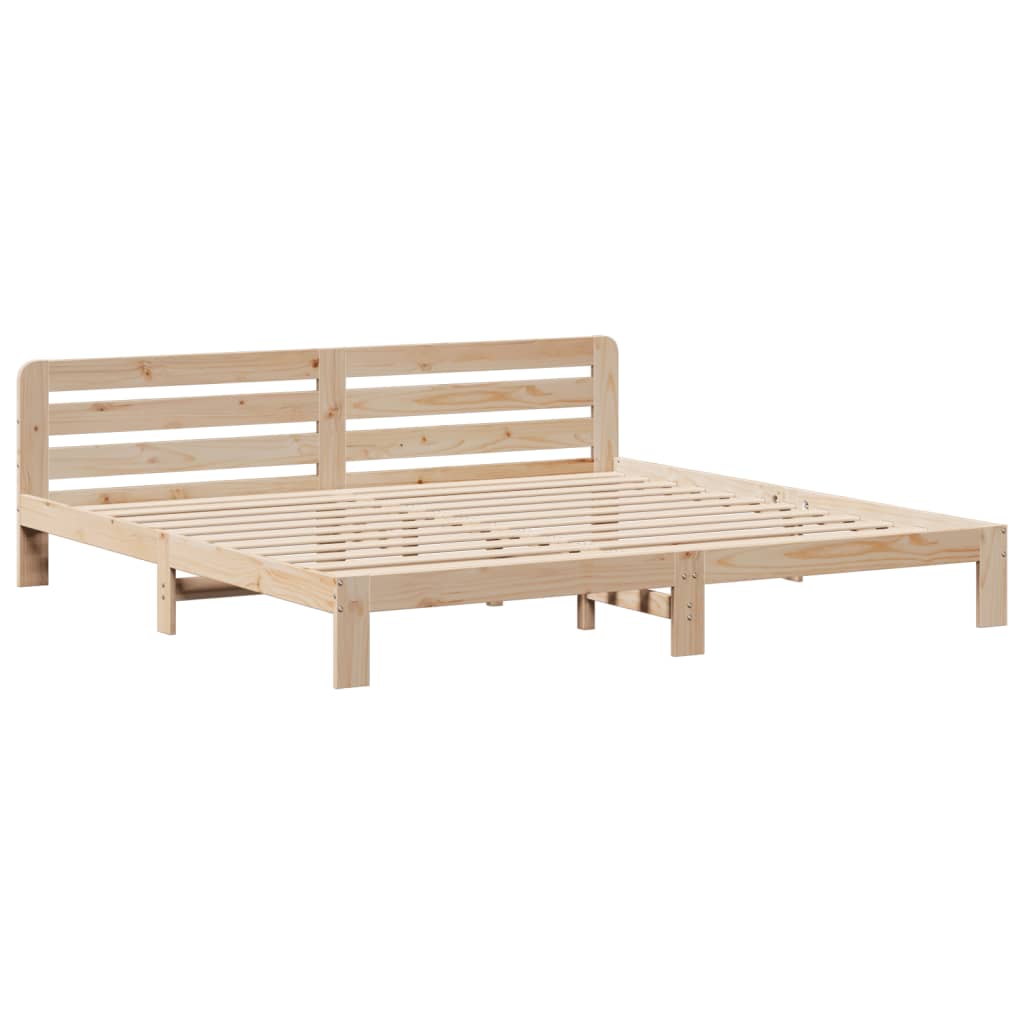 Letto senza Materasso 200x200 cm in Legno Massello di Pino | homemem39